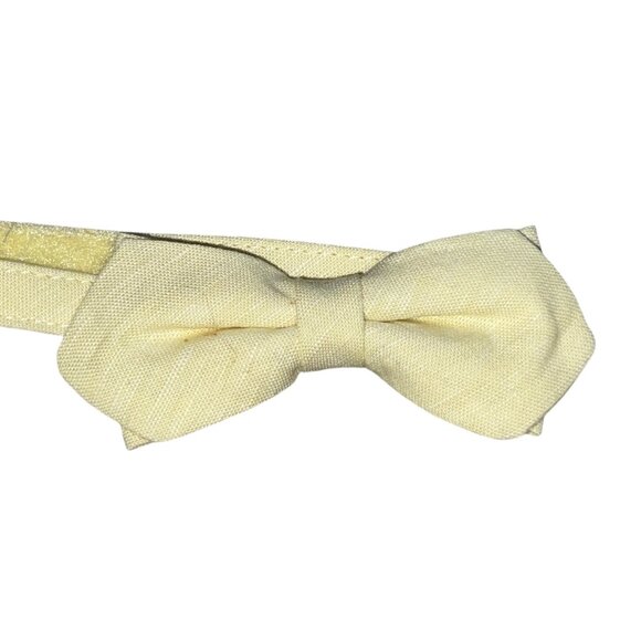 Janie & Jack Yellow Linen Bowtie Sz 0-24 Months Boys Formal Baby Bowtie - Picture 3 of 8